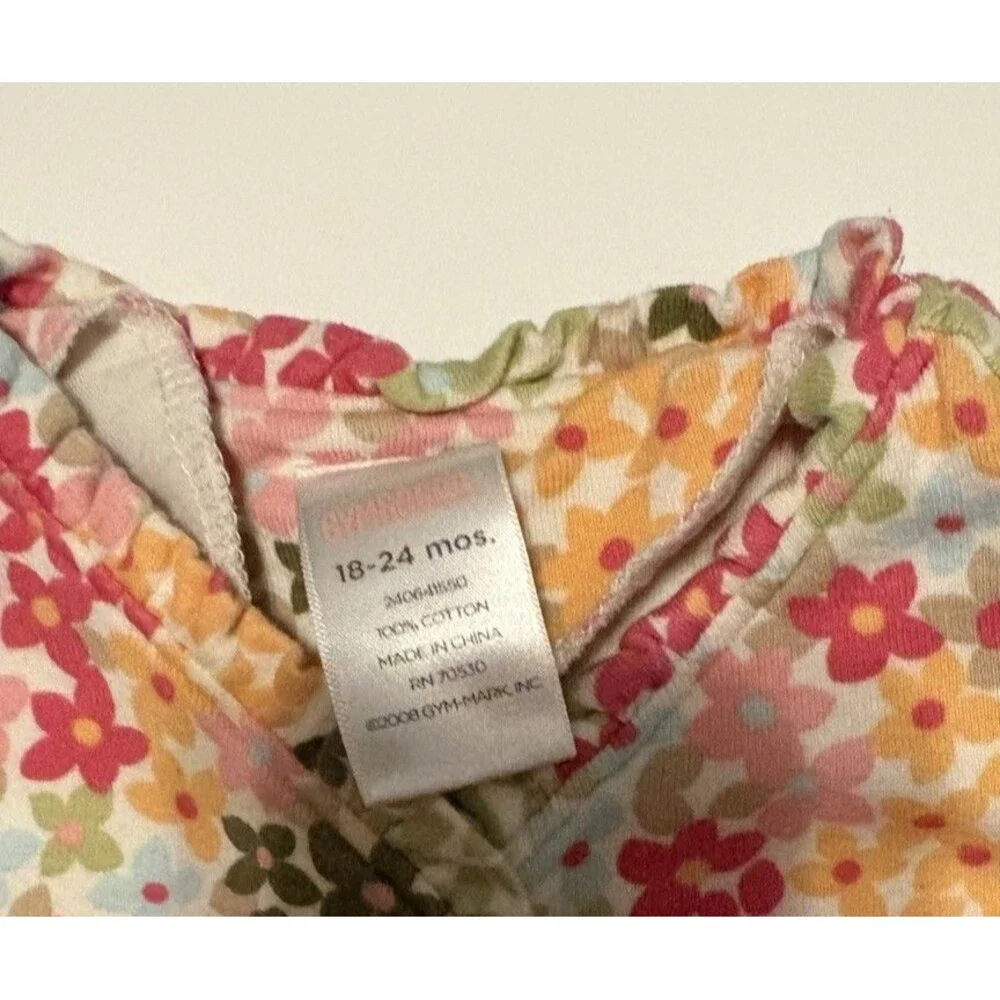 Gymboree Girls Multicolor Floral Cotton Knit LS Snap Coverall One-Piece 18-24M